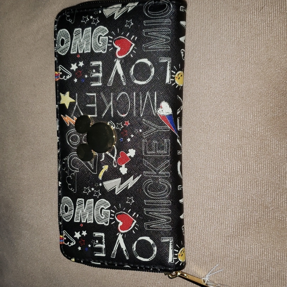 Black Disney Mickey wallet  NWT